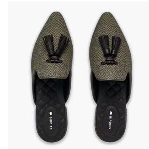 Birdies Black and Brown Dove Tassel Pointed Toe Mule Size 9